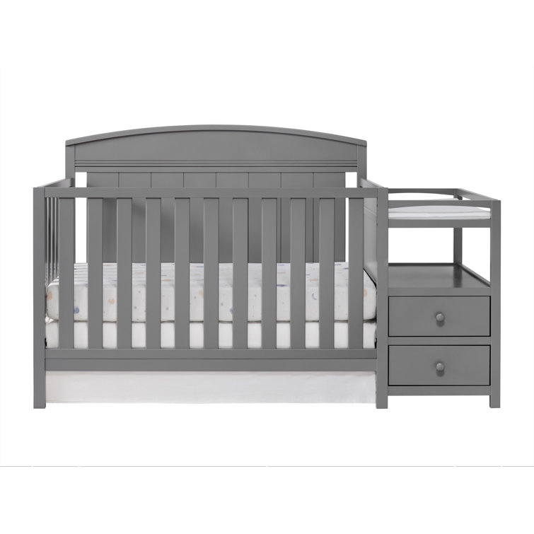 Gray convertible crib outlet with changing table